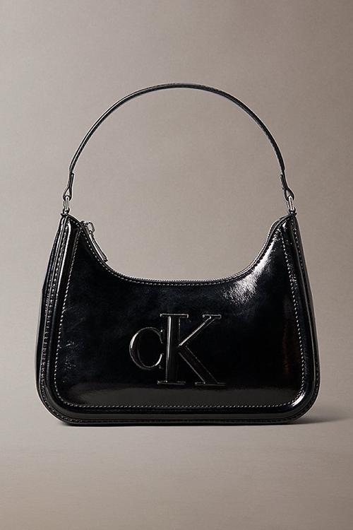 Bold ck metallic shoulder bag- black