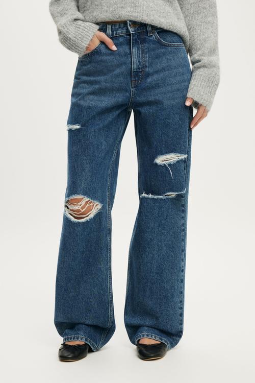 91 Straight Jean - Harbour Blue Ripped