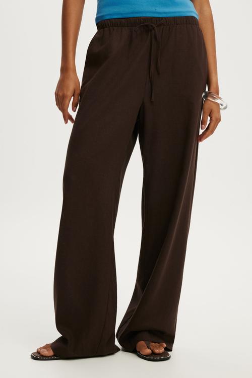 Haven Wide Leg Pant - Dark Oak