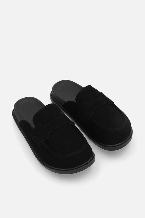 Suedette mules - black