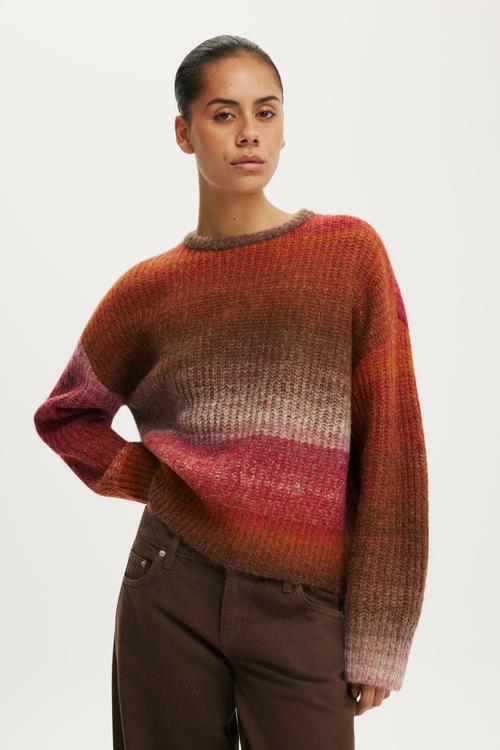 Luxe Crew Neck Sweater - Pink Ombre