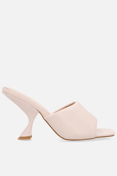 Audio open toe comma heel mule - nude 