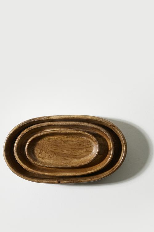 Set 3 Wooden Nesting Trays - Natural