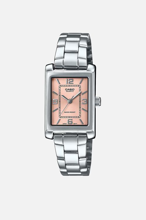 Analog Ss Peach Dial - Silver