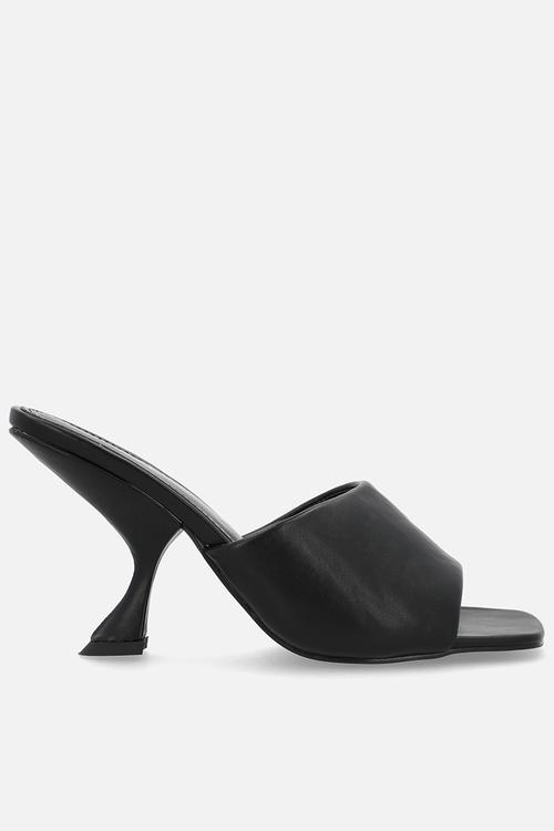Audio open toe comma heel mule - black 