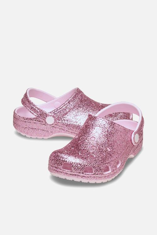 Classic chunky glitter clog k - pink milk
