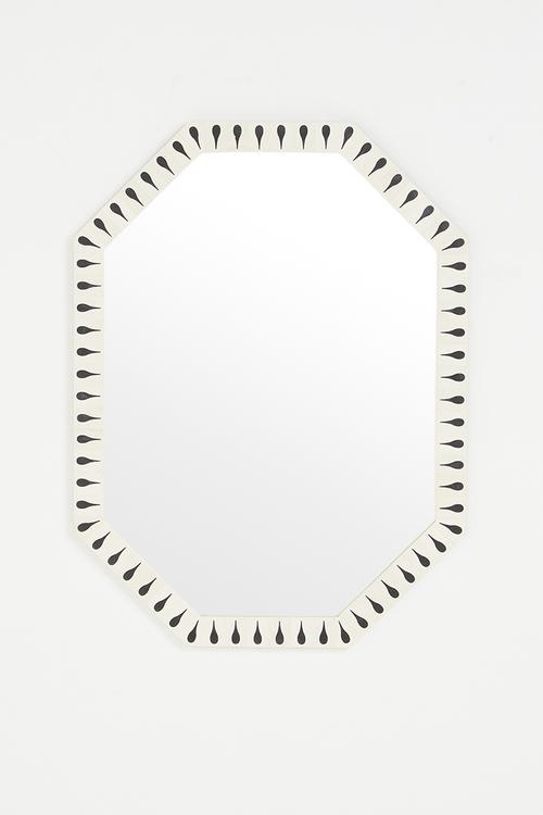 Resin Inlay Mirror Teardrop Design Black & White