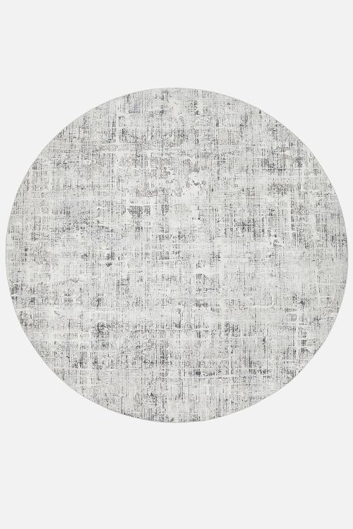 Nik Distressed Round Rug Grey
