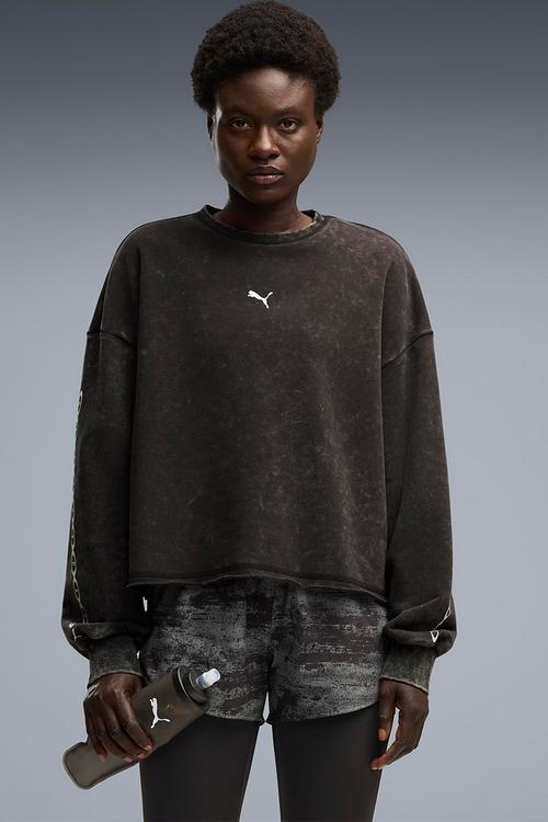 Run Culture Collective Oversized Washed Graphic Crew Tr - Puma Black