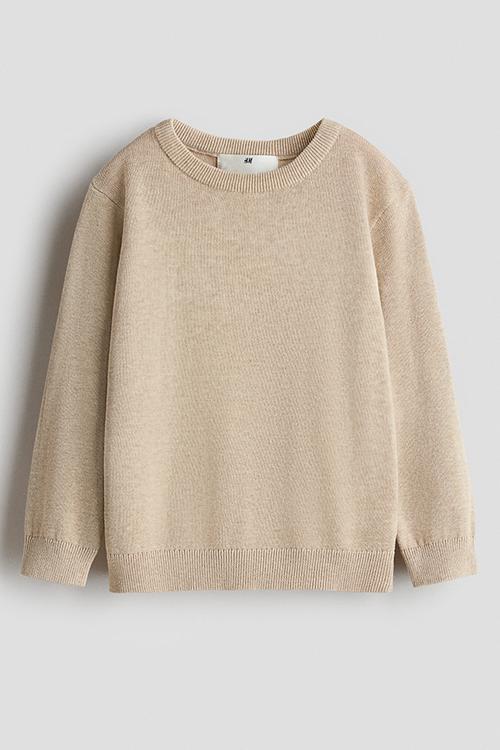 Cotton jumper - beige marl