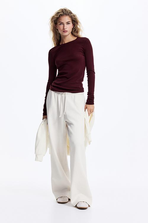 Wide joggers - cream