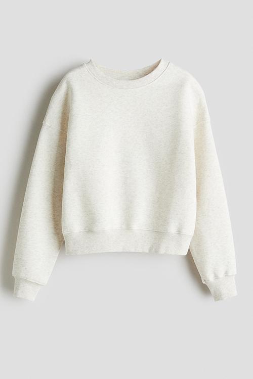 Crew-neck sweatshirt - cream marl