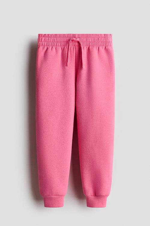 Brushed-inside joggers - bright pink