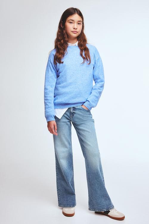Baggy fit bootcut leg jeans - denim blue