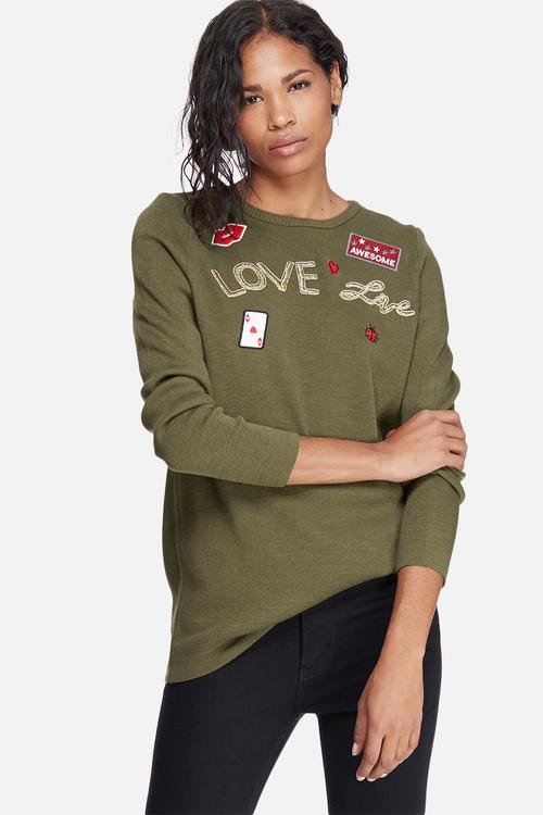 Patch long knit