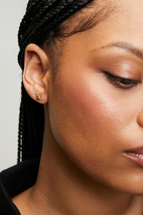 Trendy organic star earrings  - gold