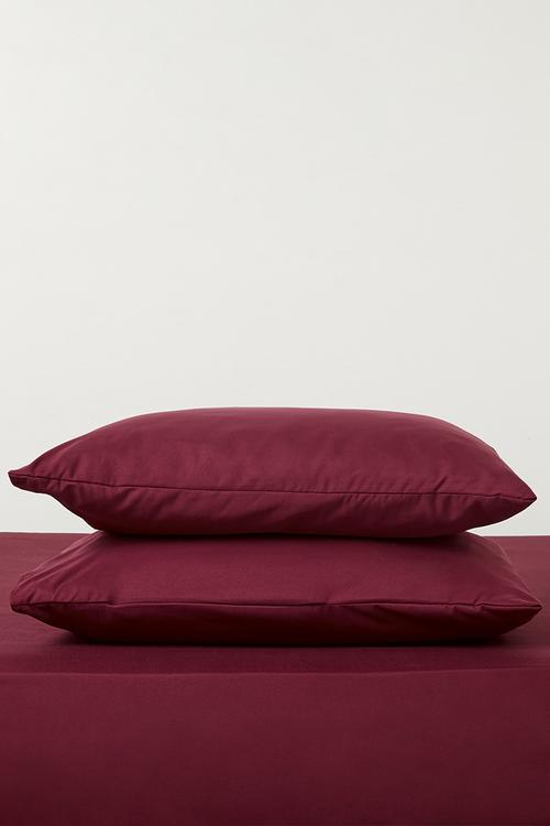 Recycled microfibre std pillowcase set - Burgundy