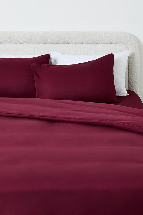 Recycled microfibre duvet set - Burgundy