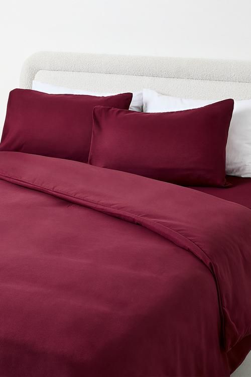 Recycled microfibre duvet set - Burgundy