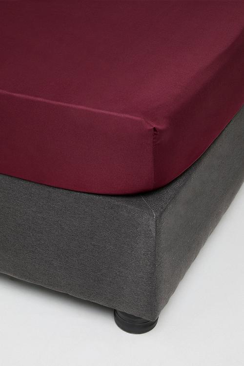 Recycled microfibre fitted sheet - Burgundy