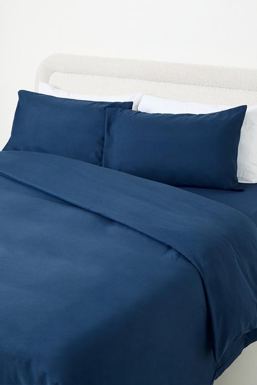 Recycled microfibre duvet set - Navy Peony