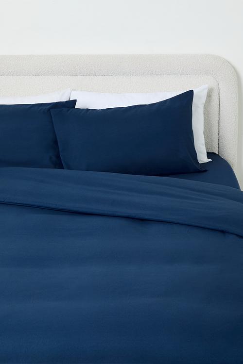Recycled microfibre duvet set - Navy Peony