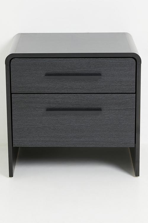 Millie 2 Drawer Bedside Table - Black