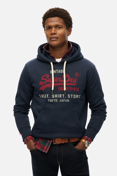 Vl Heritage Relaxed Hoodie - Trench Navy Marl
