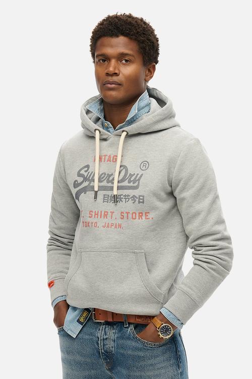Vl Heritage Relaxed Hoodie - College Grey Marl