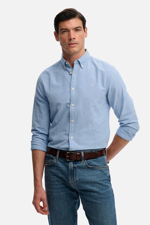 Preppy Oxford Long Sleeve Shirt - Sky Blue Chambray