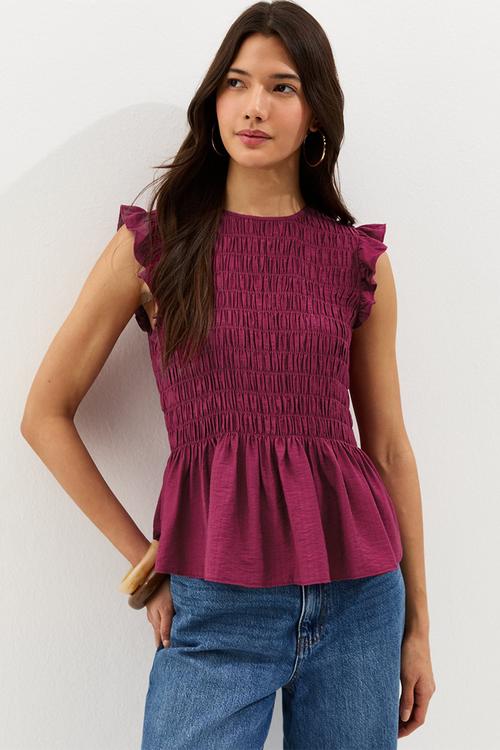 K phoenix plain shirred top - pink