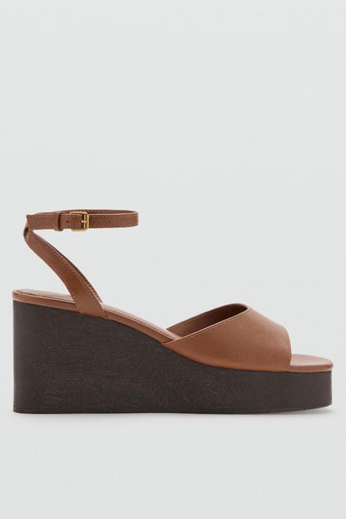 Reno open toe ankle strap - medium brown