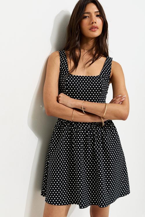 Beng strappy v-shaped waist mini dress - black