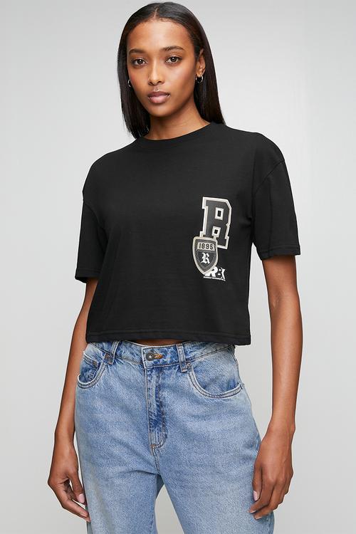 Blended Patches T-Shirt - Black