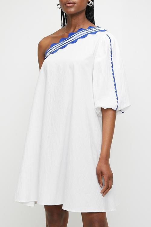 Embroidery asym mini trapeze - neutral