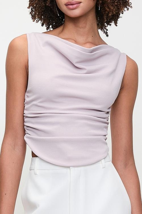 Cowl drape tee - lilac rose