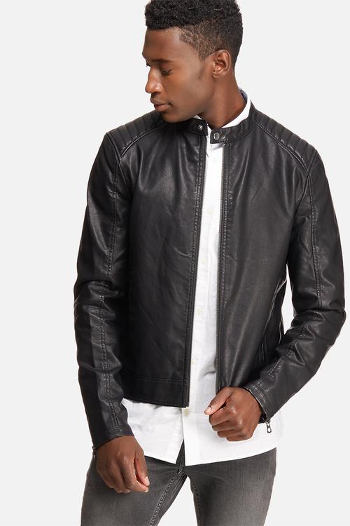 Black on black biker jacket
