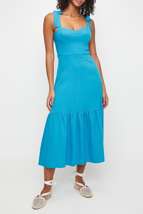 Fit & flare midi dress - peacock