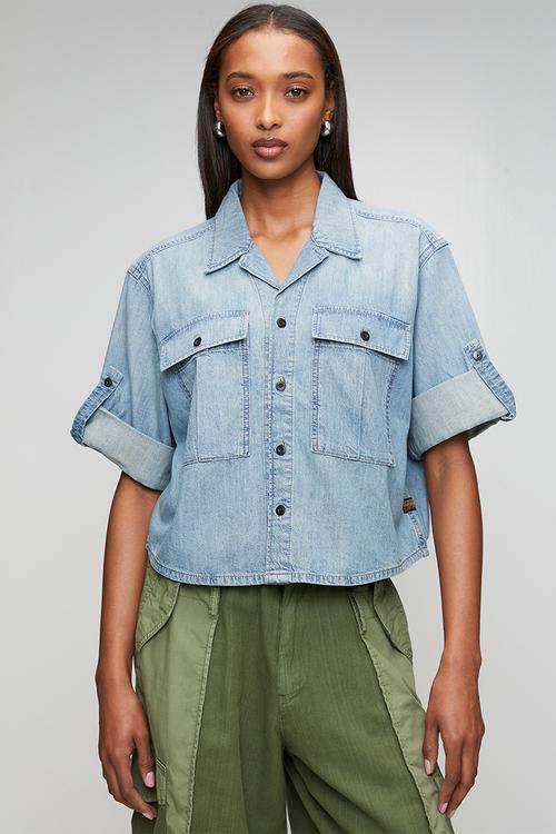 Boxy relaxed shirt short sleeve wmn - vintage sandblast