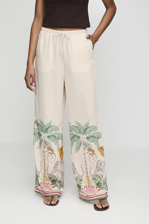 St annie animal tropical trouser - cream