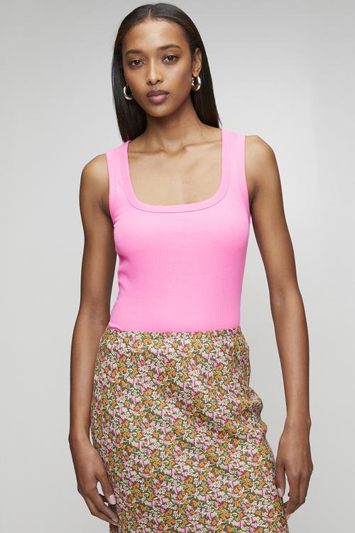 Square neck vest - mid pink