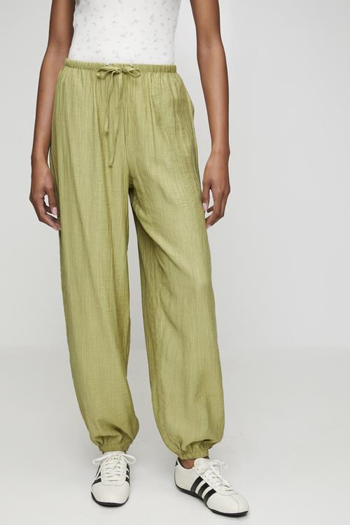 Kendall crinkle balloon trouser - khaki