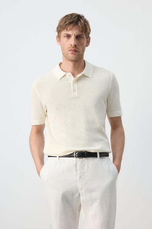 Poloshirt Pointele - Off white