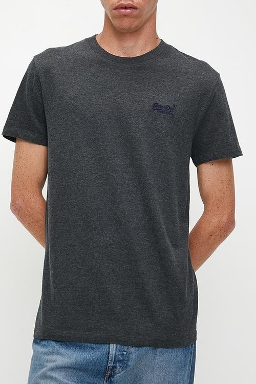 Essential logo emb tee - eclipse navy & olive feeder