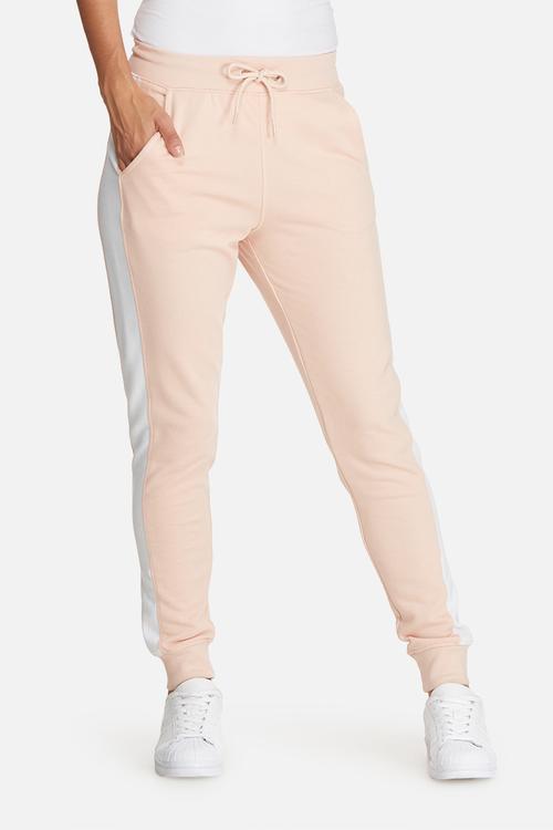 Striped contrast elastic side joggers