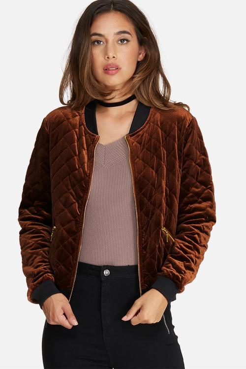 Quilted bomber jacket