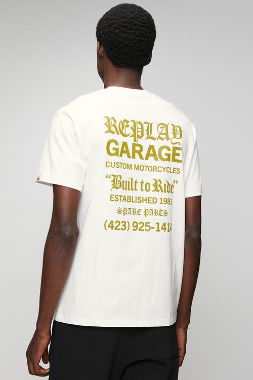 T-shirt with lettering - natural white