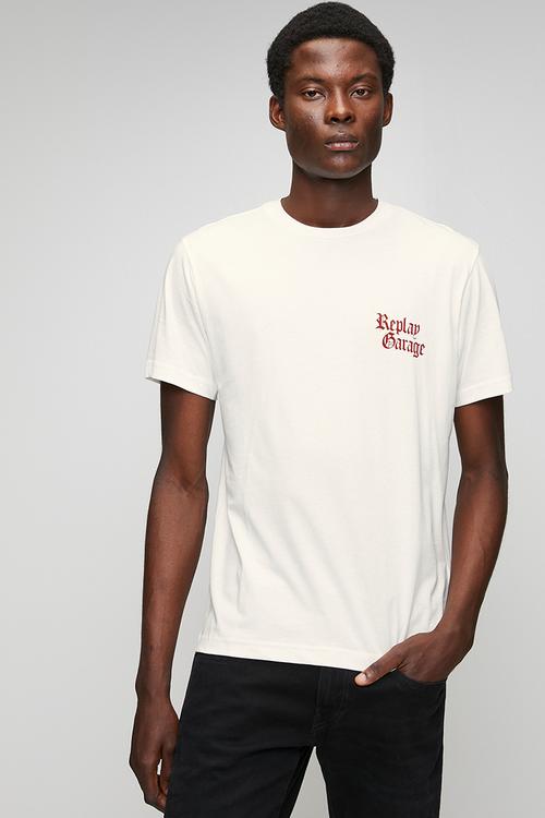 T-shirt with lettering - natural white
