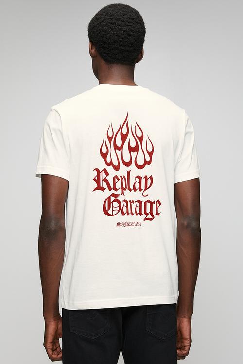 T-shirt with lettering - natural white
