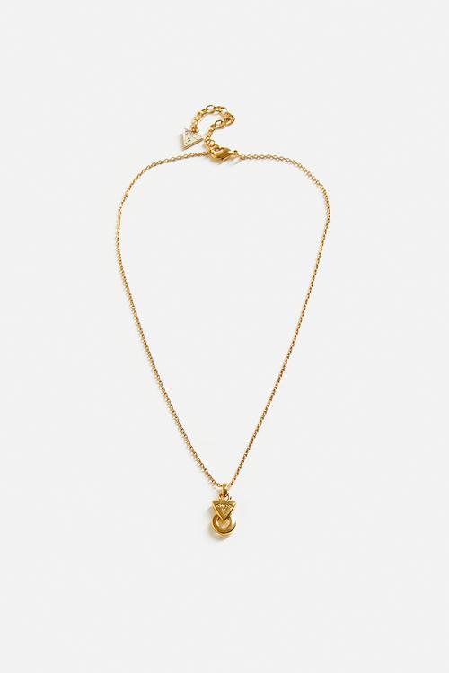 Embrace Me -Triangle Circle Lock Necklace Sml - Gold